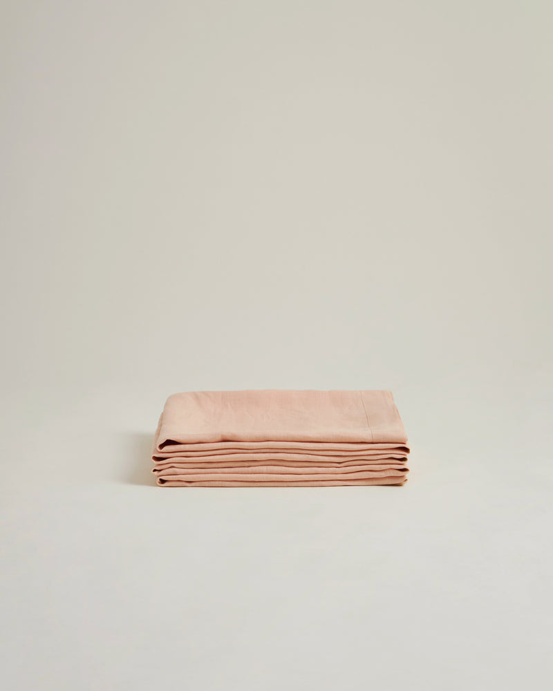 Flat Sheet in Rosa Pesca