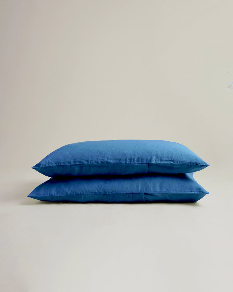 A Pair of Pillowcases in Blue Mirto